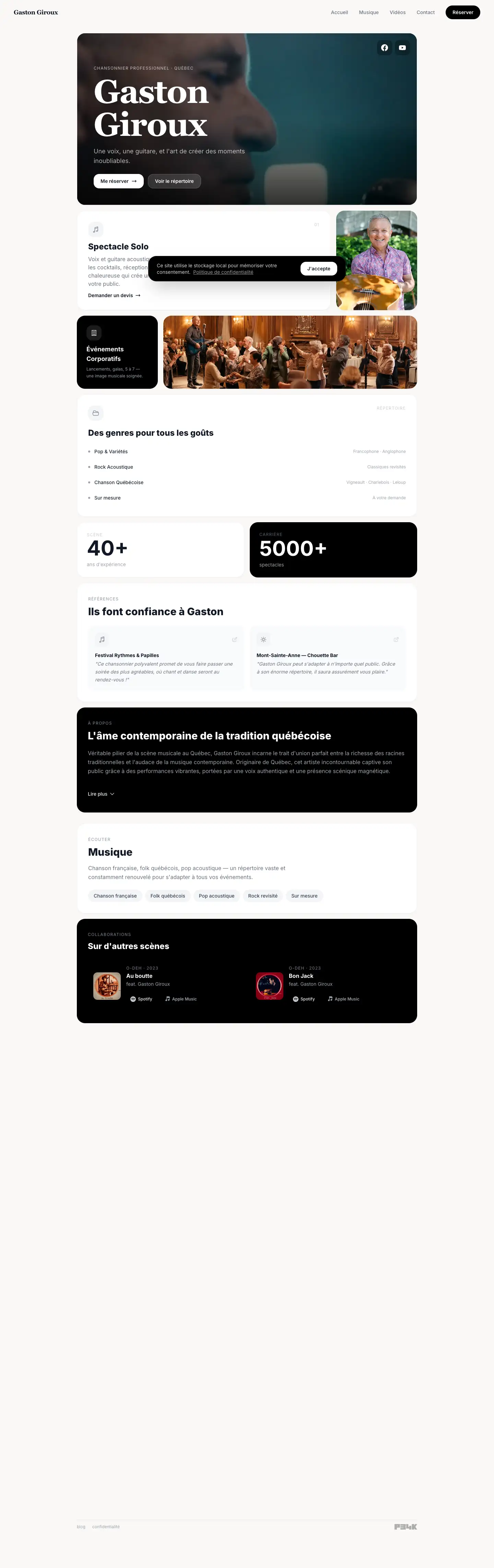 Aperçu du site Gaston Giroux